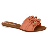 Moleca 5297-446 Ruffled Slip-on Sandal in Papaya