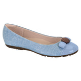 Moleca 5800-101 Round Toe Flat in Jeans