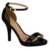 Vizzano 6210-655 High Heel Ankle Strap Sandal in Black Patent