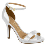 Vizzano 6210-655 High Heel Ankle Strap Sandal in White Patent