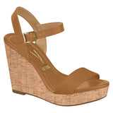 Vizzano 6283-2000 Wedge Sandal in Camel Napa