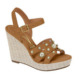 Vizzano 6283-2117 Studded Wedge Sandal in Camel