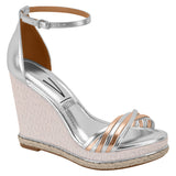 Vizzano 6283-6113 Ankle Strap Wedge Sandal in Silver