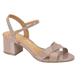 Vizzano 6291-927 Block Heel Sandal in Taupe Patent