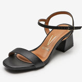 Vizzano 6428-101 Low Heel Sandal in Black Napa