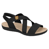 Modare 7125-249 Elastic Straps Flat Sandal in Black