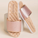 Beira Rio 8360-353 Slip-on Flats in Rose Gold Glitter