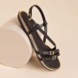 Beira Rio 8367-664 Strappy Flat Sandal in Black