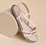 Beira Rio 8367-664 Strappy Flat Sandal in Off White