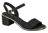 Beira Rio 8379-203 Block Heel Sandal in Black Napa