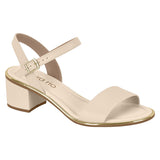 Beira Rio 8379-203 Block Heel Sandal in Cream Napa