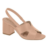 Beira Rio 8436-231 Block Heel Sandal in Nude