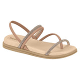 Beira Rio 8513-100 Round Toe Flat Sandal in Nude