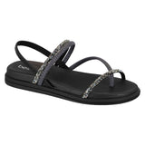 Beira Rio 8513-100 Round Toe Flat Sandal in Black