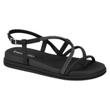 Beira Rio 8513-106 Round Toe Strappy Flat Sandal in Black