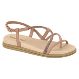 Beira Rio 8513-106 Round Toe Strappy Flat Sandal in Nude