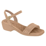 Beira Rio 8527-106 Low Heel Sandal in Nude