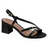 Beira Rio 8536-103 Block Heel Strappy Sandal in Black Patent