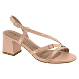 Beira Rio 8536-103 Block Heel Strappy Sandal in Nude Patent