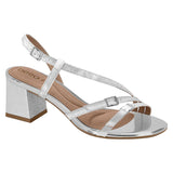 Beira Rio 8536-103 Block Heel Strappy Sandal in Silver