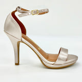 Vizzano 6210-1155High Heel Ankle Strap Sandal in Champagne