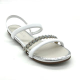 Beira Rio 8367-641 Braided Strap Flat Sandal in White