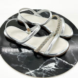 Beira Rio 8367-641 Braided Strap Flat Sandal in Silver