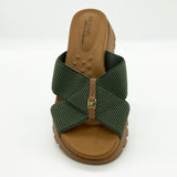 Modare 7198-100 Chunky Sole Slip-on Sandal in Green Sage