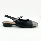 Beira Rio 4318-105 Low Heel Slingback Pump in Black/Graphite