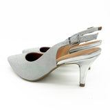 Vizzano 1185-700 Mid Heel Slingback in Silver