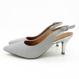 Vizzano 1185-700 Mid Heel Slingback in Silver