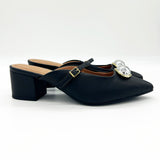 Vizzano 1220-370 Block Heel Mule in Black