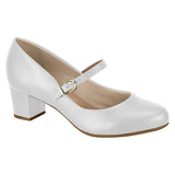 Beira Rio 4777-375 Low Heel Mary-Jane Pump in White Napa